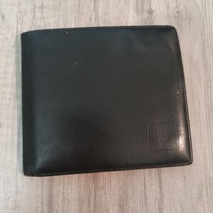 Dunhill Card Case / wallet Leather Black Solid Color